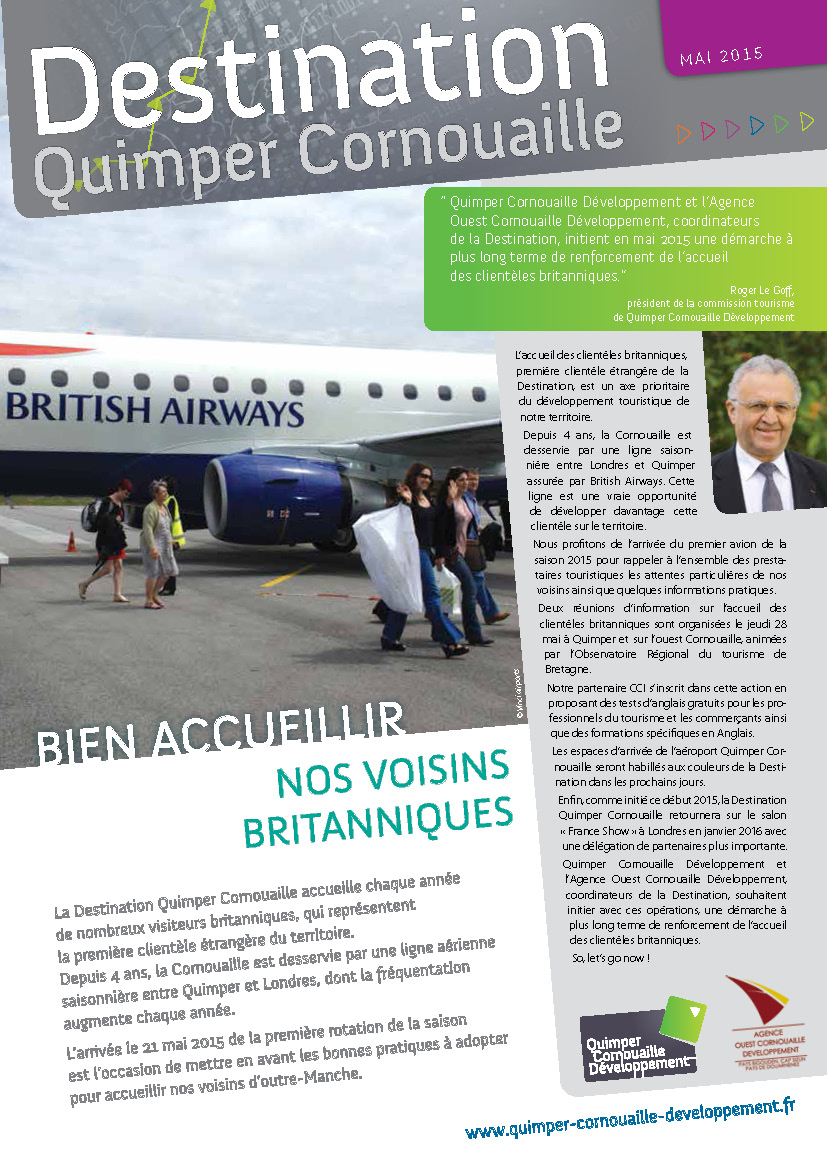 Destination Quimper Cornouaille. Bien accueillir nos voisins britanniques