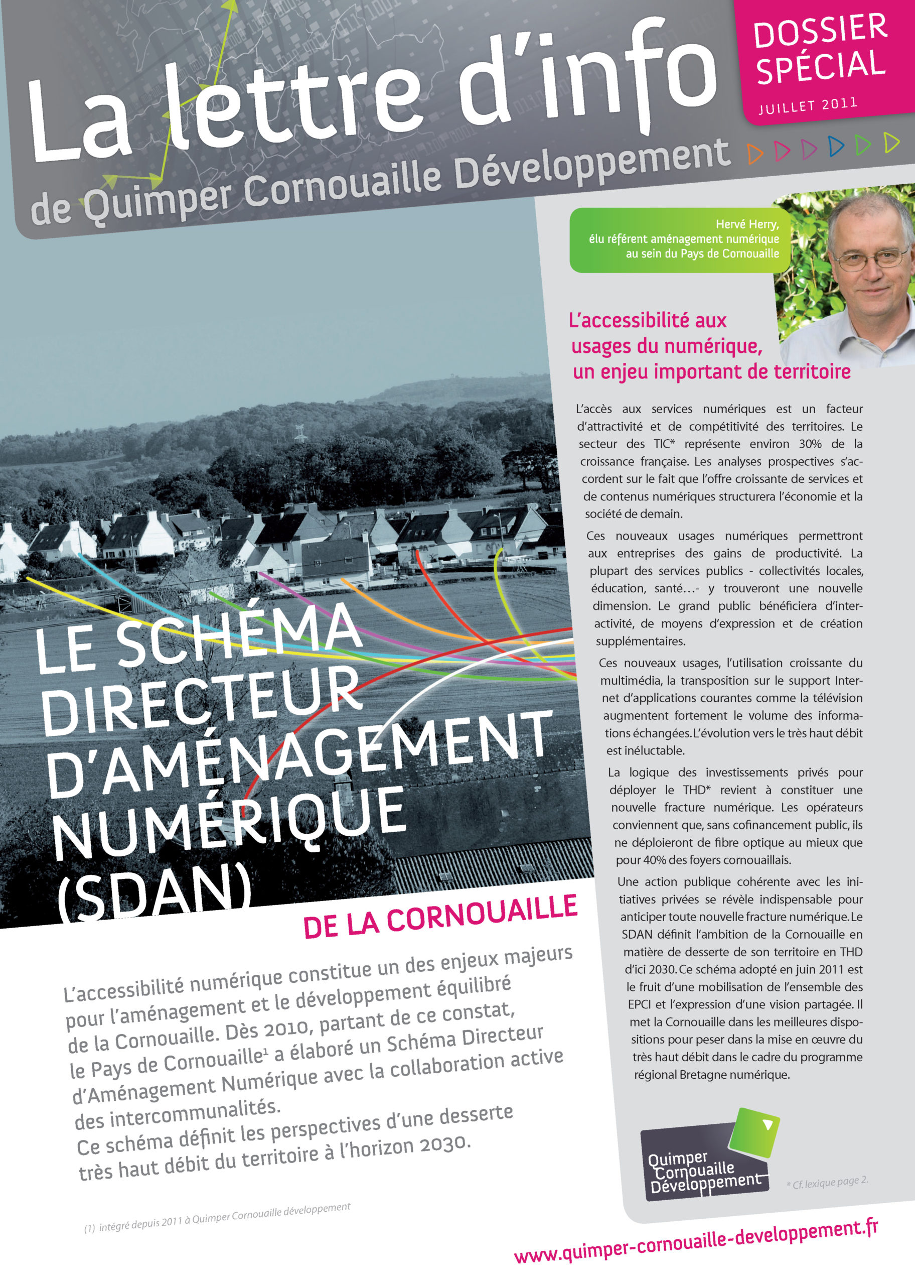 Dossier spécial de Quimper Cornouaille Développement. Le schéma directeur d'aménagement numérique (SDAN) de la Cornouaille