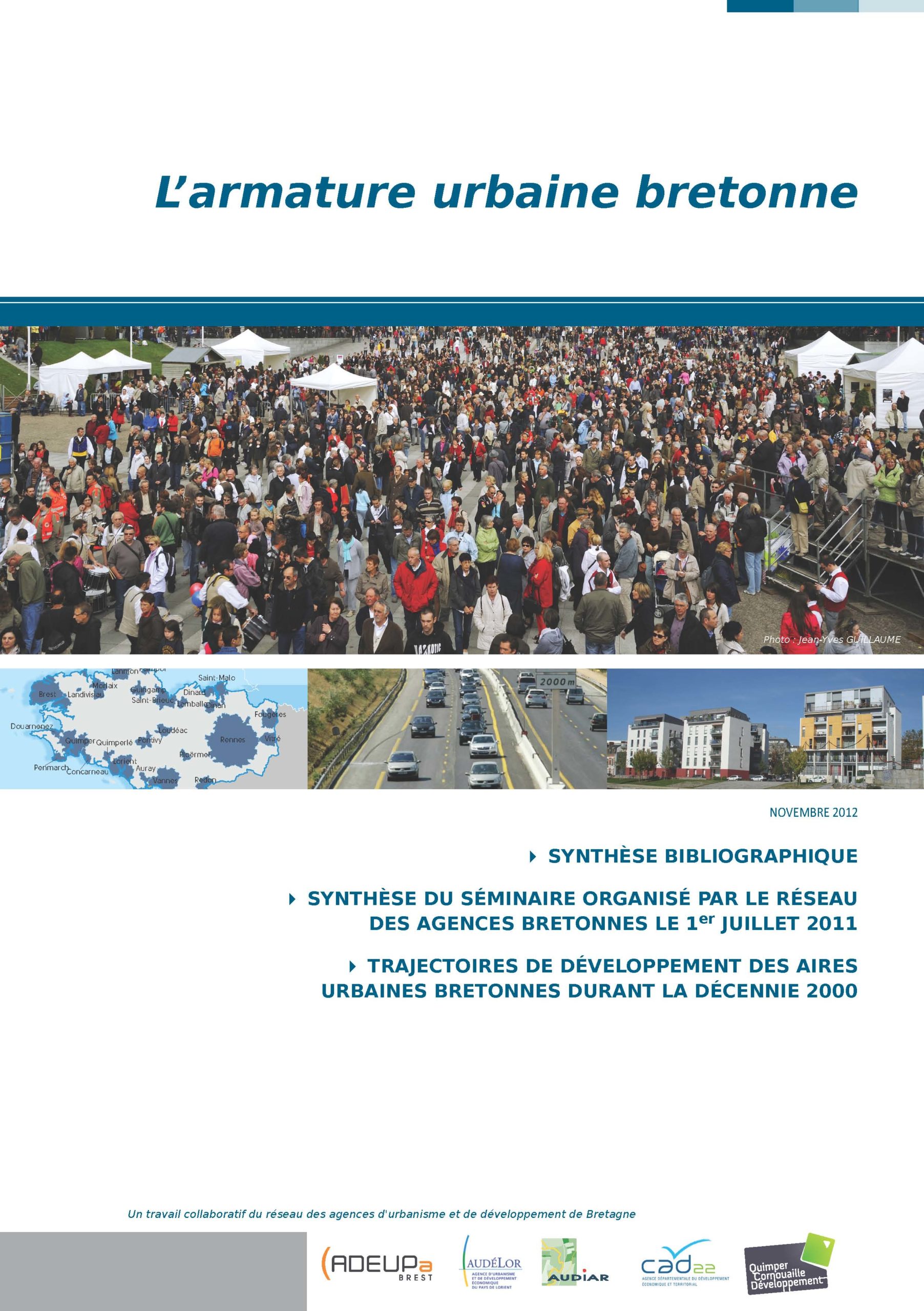 Page de couverture du rapport final de l'étude interagences d'urbanisme sur l'armature urbaine bretonne