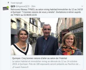 réseau TYNEO, tweet Ouest France Viving 2019