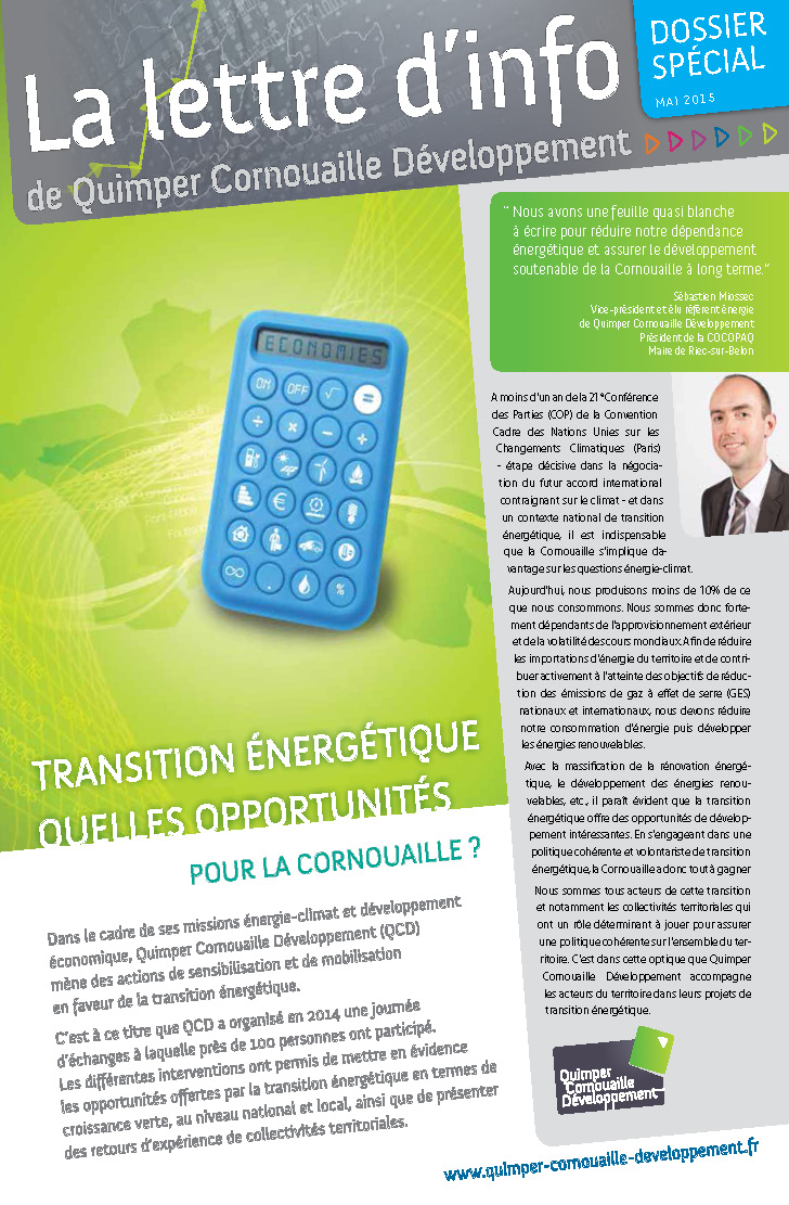Dossier spécial de Quimper Cornouaille Développement: Transition énergétique, quelles opportunités pour la Cornouaille? (mai 2015)
