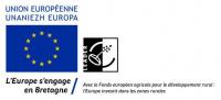 Logos Union Européenne s'engage en Bretagne et Feader