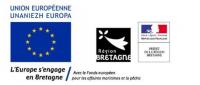 Logos financement FEAMP Europe, Etat, région Bretagne