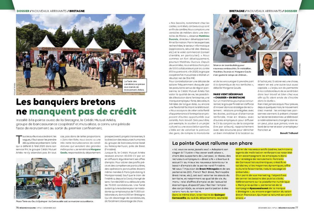 Régions Magazine, Les nouvelles attractivité des territoires_Dossier Nouveaux arrivants_Bretagne avec Quimper Cornouaille nourrit votre inspiration. Crédit Benoit Tréhorel