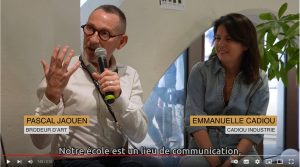 Pascal Jaouen et Emmanuelle Cadiou dans la vidéo de l'événement Quimper Cornouaille. Attractivité et transitions