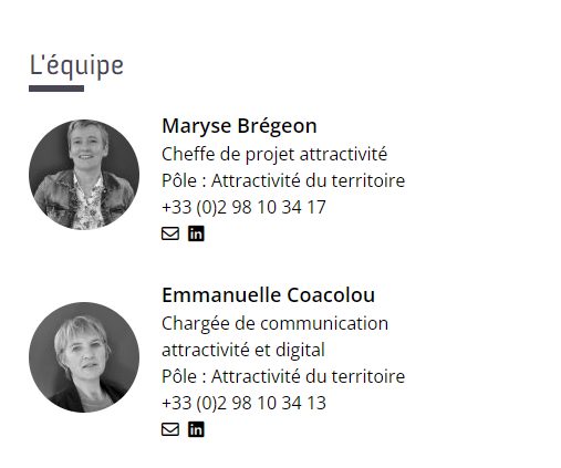 Equipe attractivité Quimper Cornouaille Développement