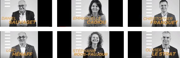 Vignettes des 6 dirigeants de la campagne "Venez travailler à Quimper Cornouaille. Nosu avosn besoin de votre Talent!"