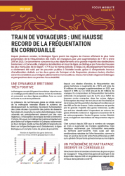 Focus mobilité numéro 1, TRAIN DE VOYAGEURS : UNE HAUSSE RECORD DE LA FRÉQUENTATION EN CORNOUAILLE, 2025, publication de Quimper Cornouaille Développement