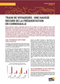Focus mobilité numéro 1, TRAIN DE VOYAGEURS : UNE HAUSSE RECORD DE LA FRÉQUENTATION EN CORNOUAILLE, 2025, publication de Quimper Cornouaille Développement